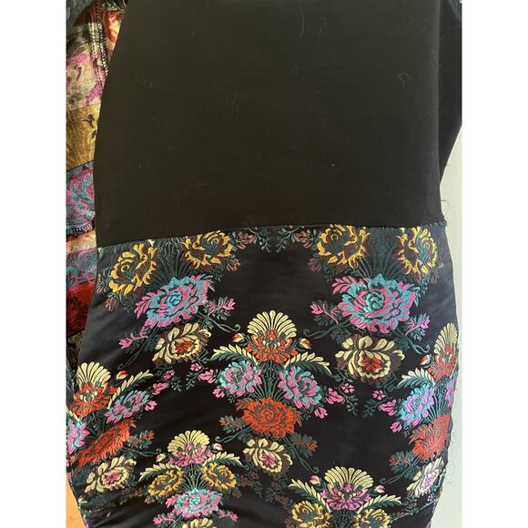 Zara Trafuluc Vtg Juniors Mini Dress 26 Black Brocade Strappy Y2K Party Resort - Picture 8 of 9